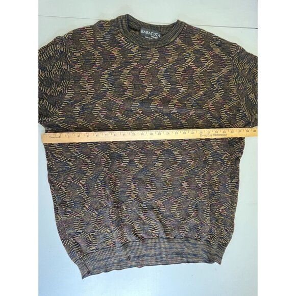 Baracuta by Tundra 90s Y2K Coogi Style 3D Knit Sweater Size XXL Hip Hop Cosby - Picture 5 of 12